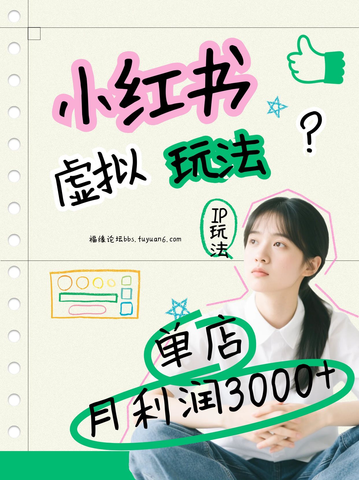 小红书虚拟玩法(铺货流和单品玩法)，单店月利润3000+，IP打法+原创商品(0违规)-鑫源云网创