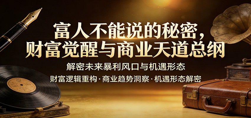 富人不能说的秘密，财富觉醒与商业天道总纲，解密未来暴利风口与机遇形态-鑫源云网创