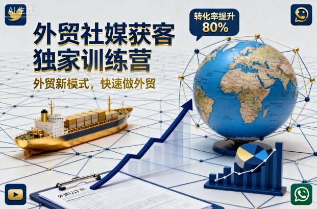 外贸社媒获客独家训练营,外贸新模式,快速做外贸(更新26年3月)-鑫源云网创