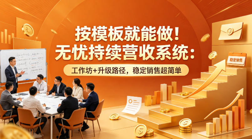 按模板就能做！无忧持续营收系统：工作坊+升级路径，稳定销售超简单【原创双语字幕】-鑫源云网创