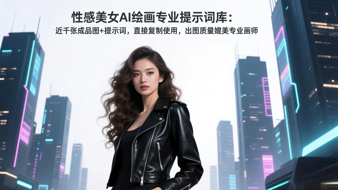 性感美女AI绘画专业提示词库：近千张成品图+提示词，直接复制使用，出图质量媲美专业画师-鑫源云网创