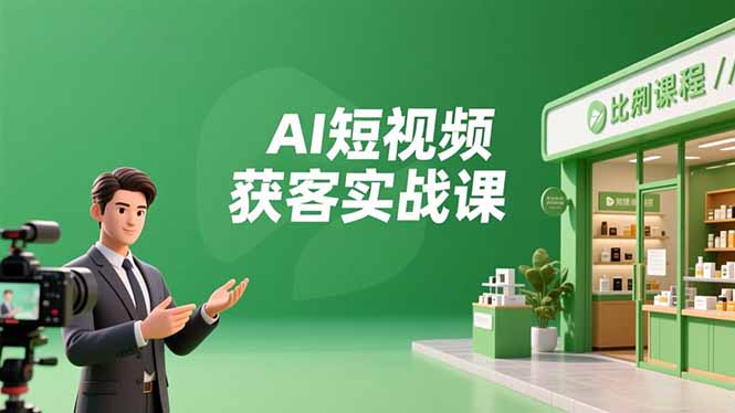 AI短视频获客实战课，数字人创作、实体行业应用、精准引流，30天获取客源月入6万+-鑫源云网创