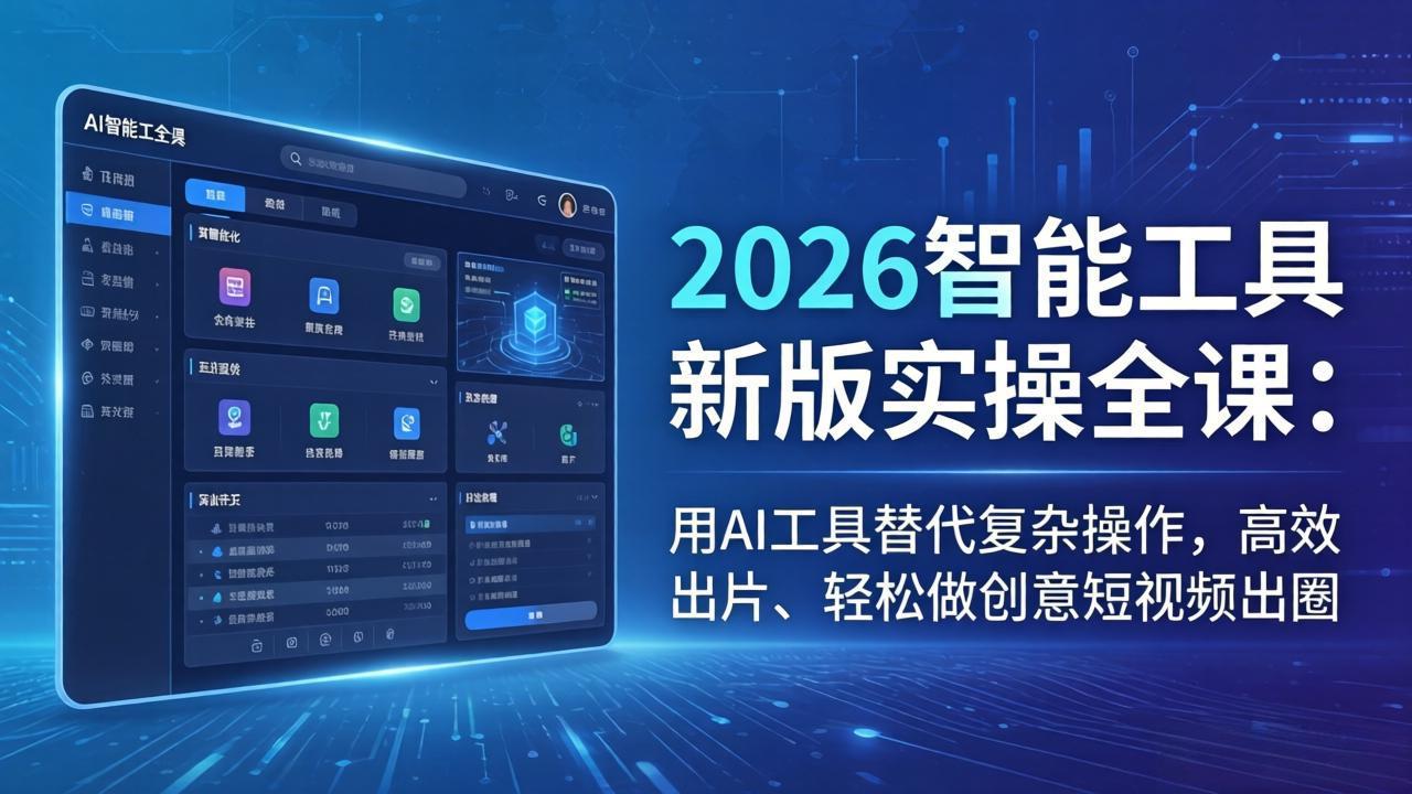 2026智能工具新版实操全课：用AI工具替代复杂操作，高效出片、轻松做创意短视频出圈-鑫源云网创