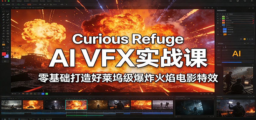Curious Refuge AI VFX实战课,零基础打造好莱坞级爆炸火焰电影特效-鑫源云网创