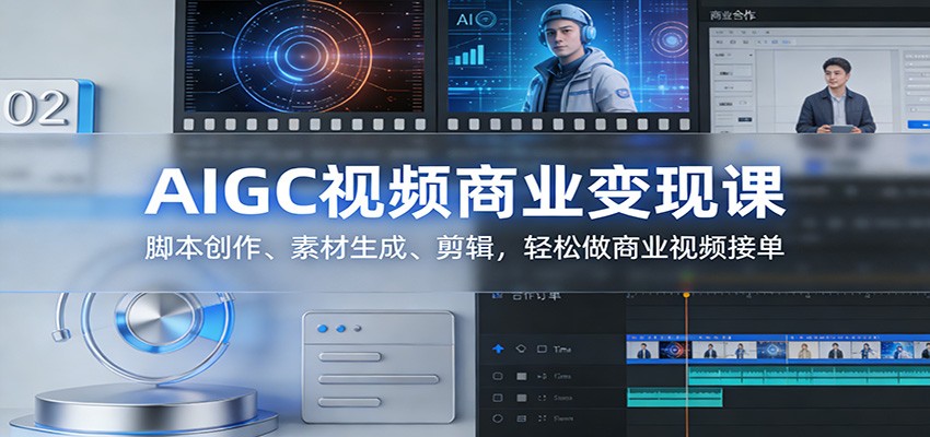AIGC视频商业变现课：脚本创作、素材生成、剪辑，轻松做商业视频接单-鑫源云网创