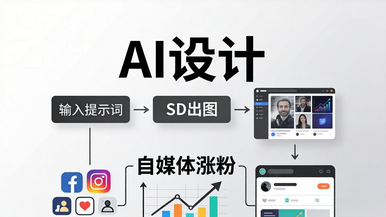 人人都是AI设计师：SD出图+自媒体涨粉一站教学，告别图文素材焦虑，AI设计让你轻松避开内卷-鑫源云网创