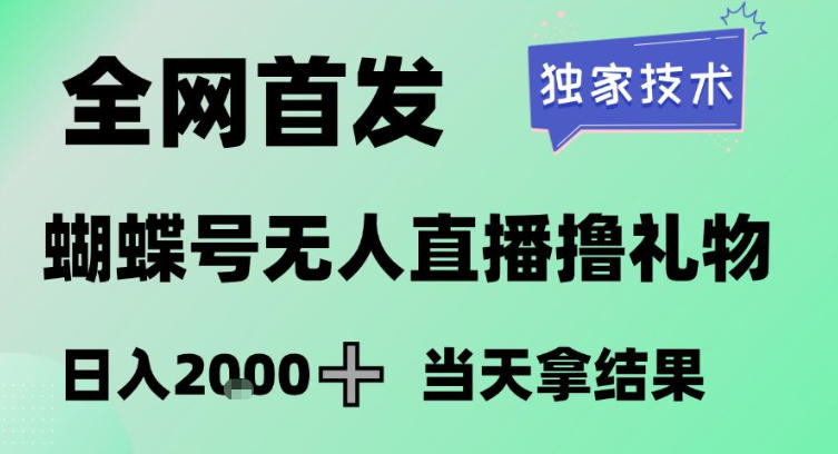 2026最新蝴蝶号无人直播掘金，独家技术，全网首发小白做了一个月收益3W，长期稳定可做【揭秘】-鑫源云网创