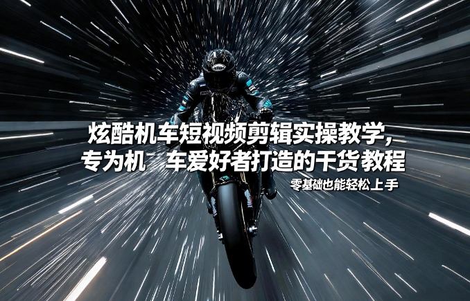 炫酷机车短视频剪辑实操教学,专为机车爱好者打造的干货教程,零基础也能轻松上手-鑫源云网创