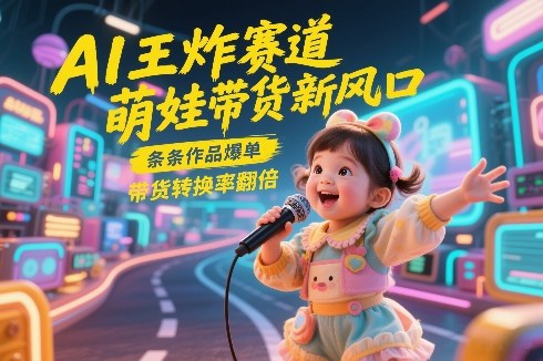 AI王炸赛道，萌娃带货新风口，条条作品爆单，带货转换率翻倍，核心逻辑拆解-鑫源云网创