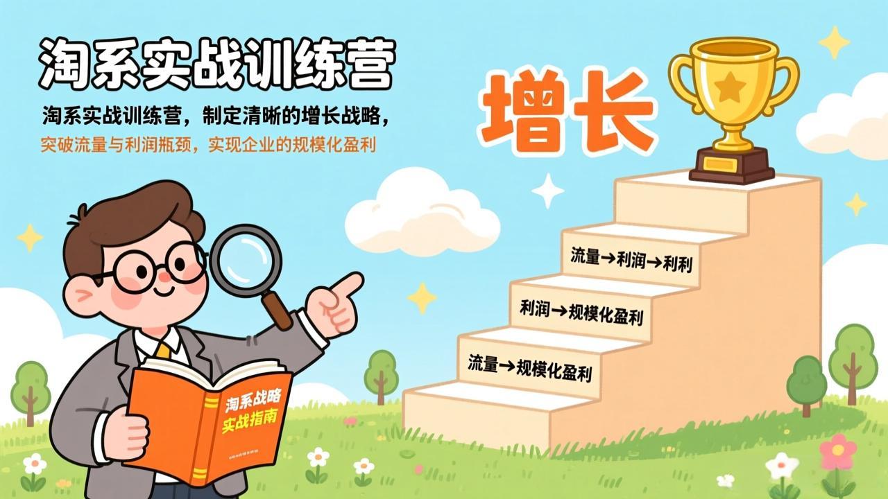 淘系实战训练营，制定清晰的增长战略，突破流量与利润瓶颈，实现企业的规模化盈利-鑫源云网创