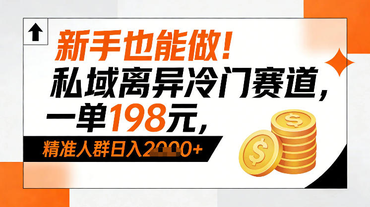 新手也能做！私域离异冷门赛道，一单198，精准人群日入1k+-鑫源云网创